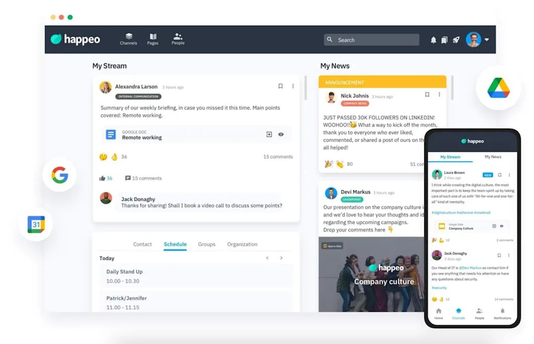 Happeo Virtual Office Software: Best Remote Office Apps