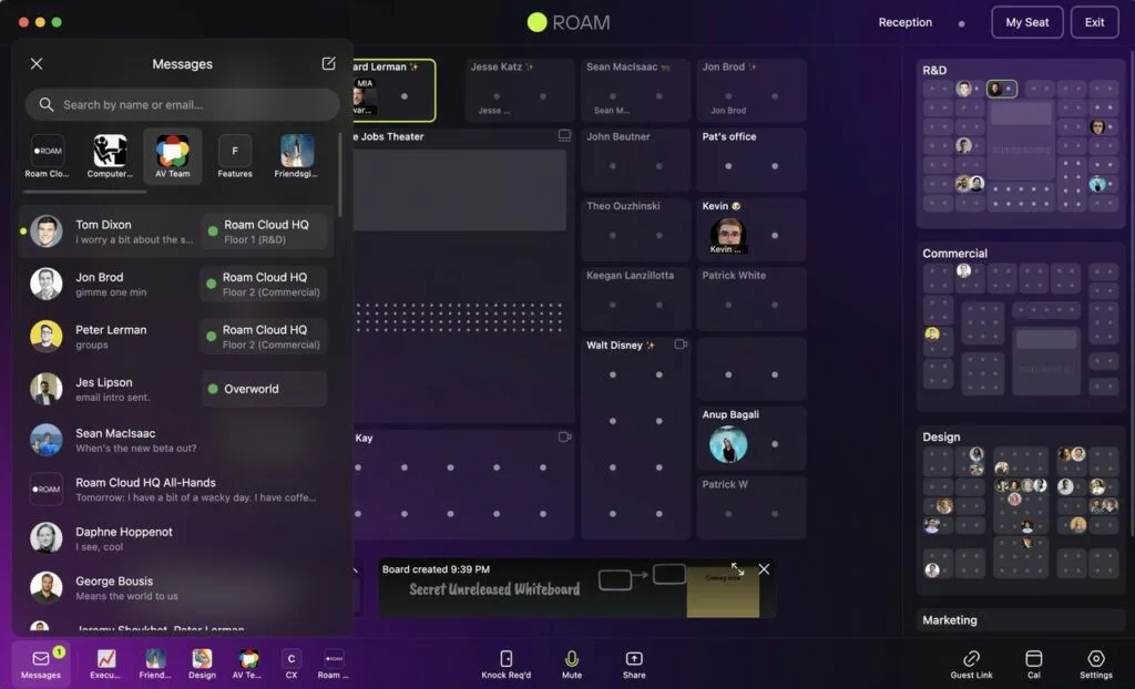 Roam Virtual Office Software